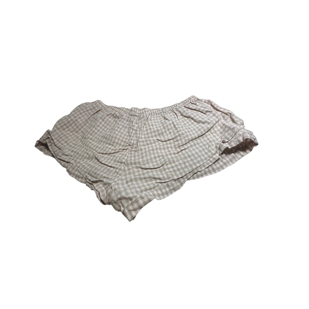 Brandy Melville Sage Green Gingham Pajama Shorts Elastic Waist One Size